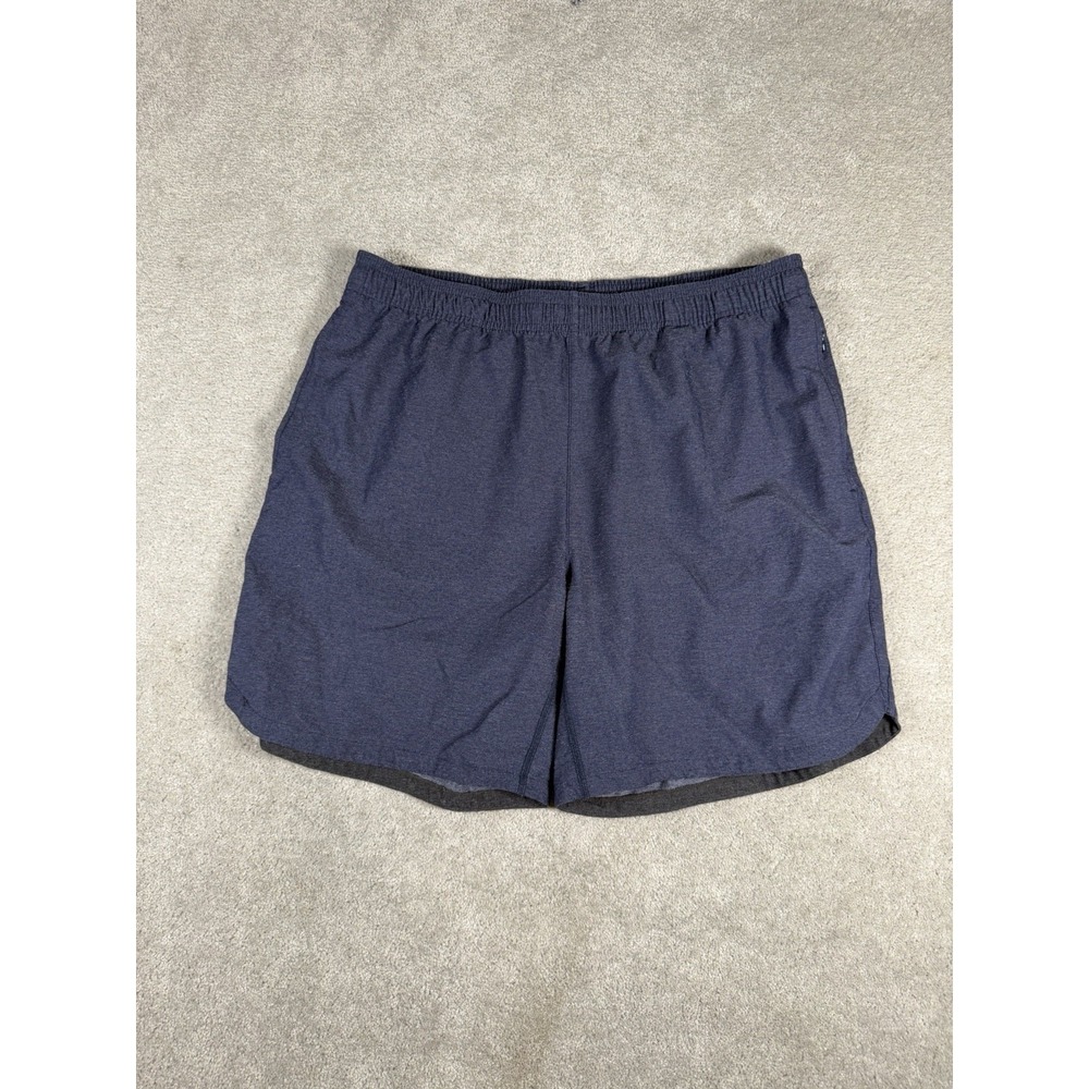 Rhone Mako 7" Athletic Shorts Men's Large Heather Blue Lined Running Training‎